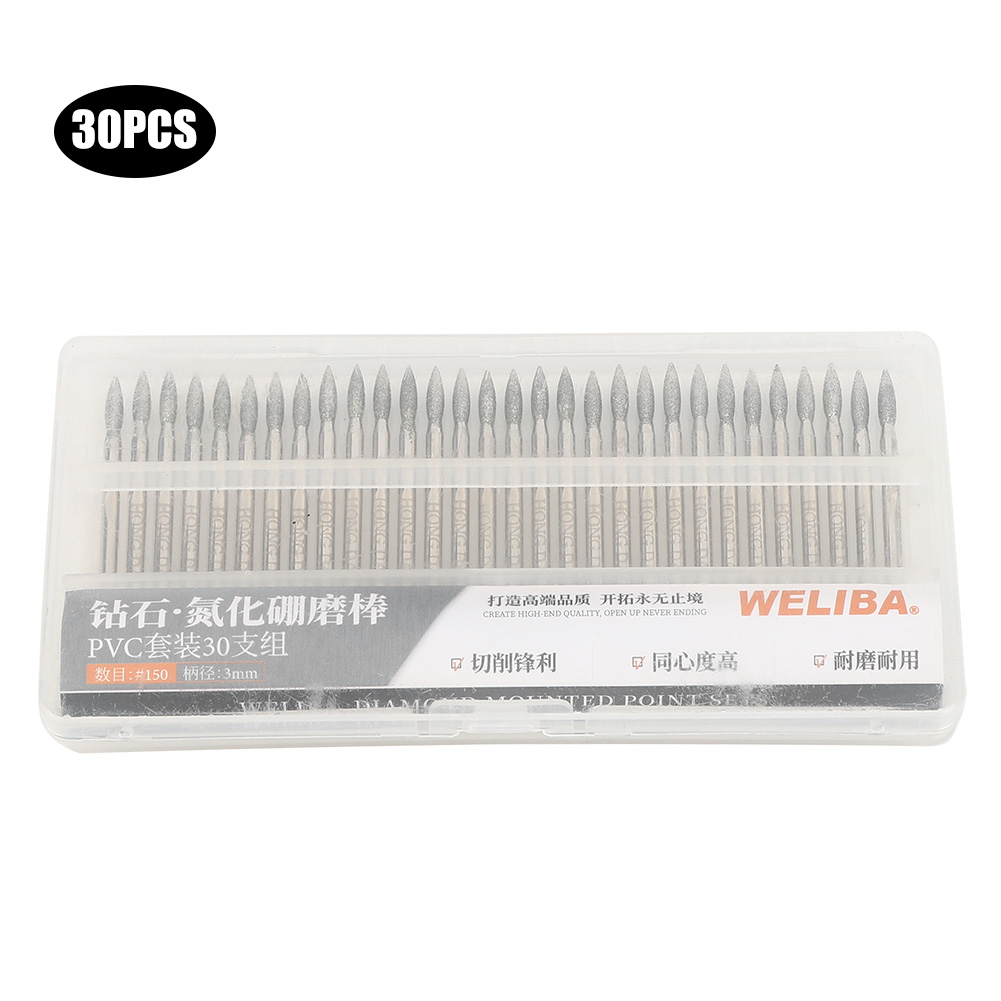 Cnc Bits - 30pcs 150Grit Tip Diamond Grinding Bits