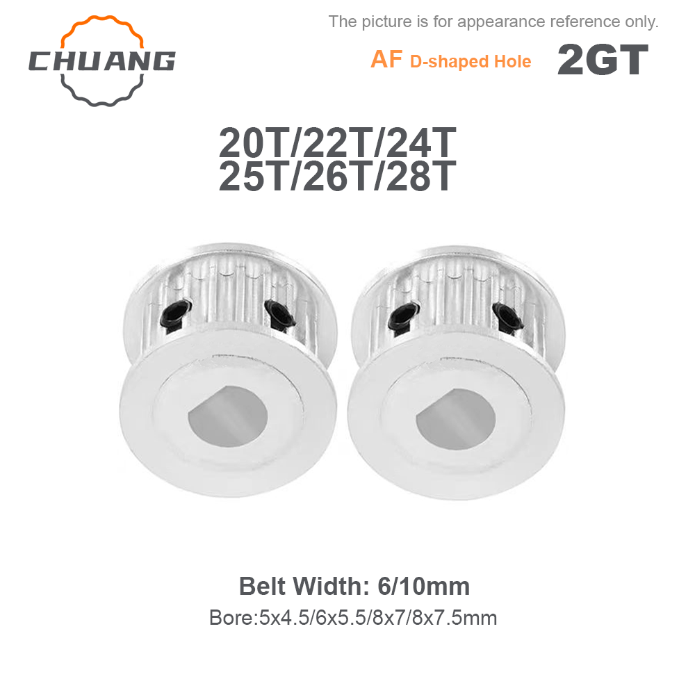 Gt2 Pulley - 2GT Timing Pulley D Hole 20T/22T/24T/25T/26T/28Teeth