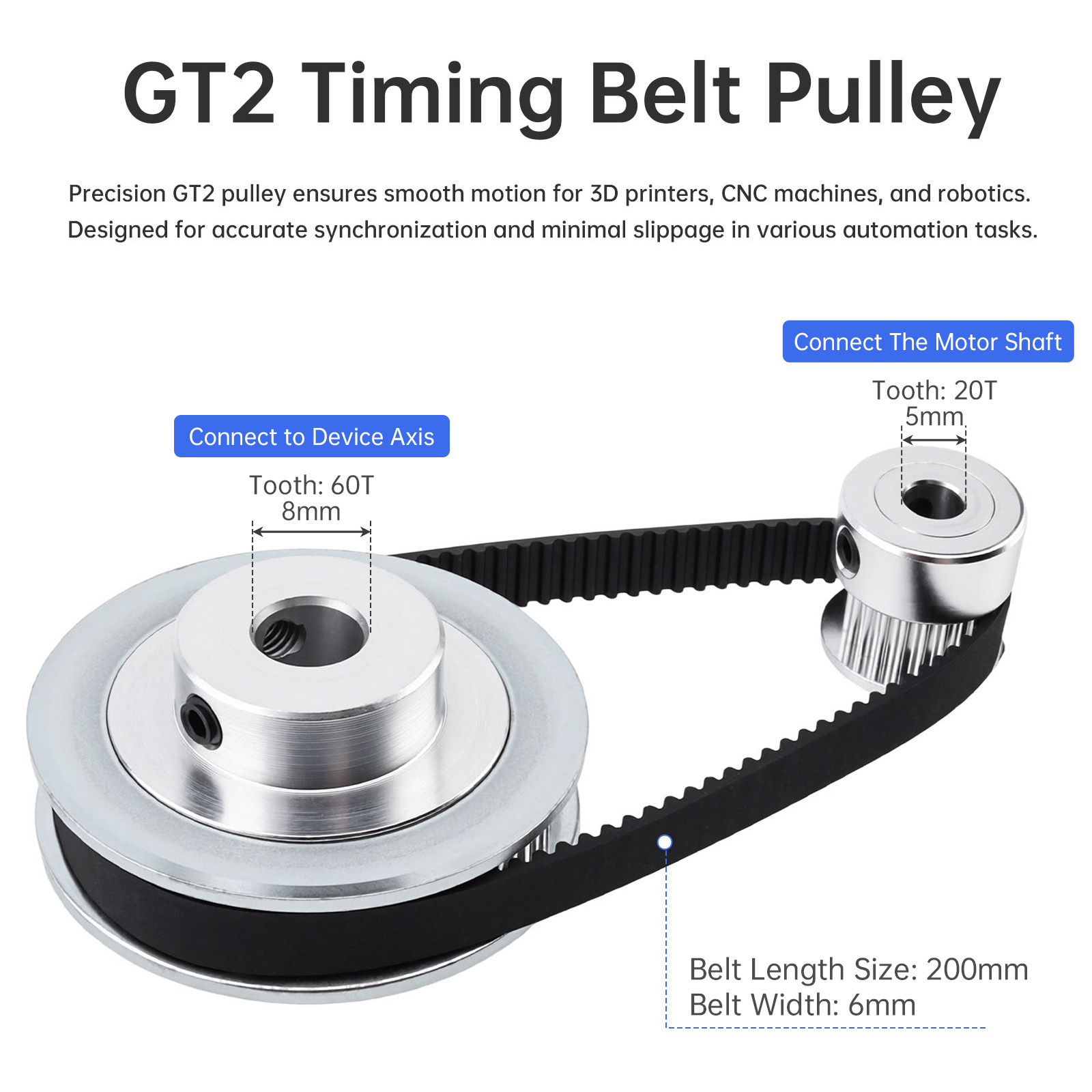 Gt2 Pulley - 12V-24V 775 Electric DC Motor and