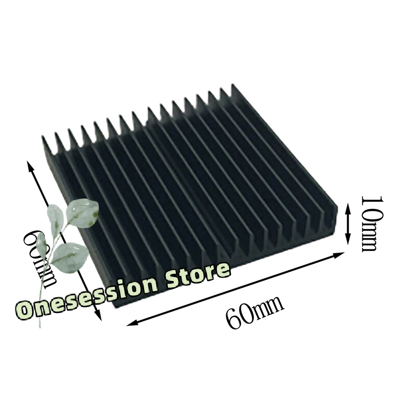 Aluminium Extrusion - 60x60x10mm Black Aluminum Heatsink – CNC