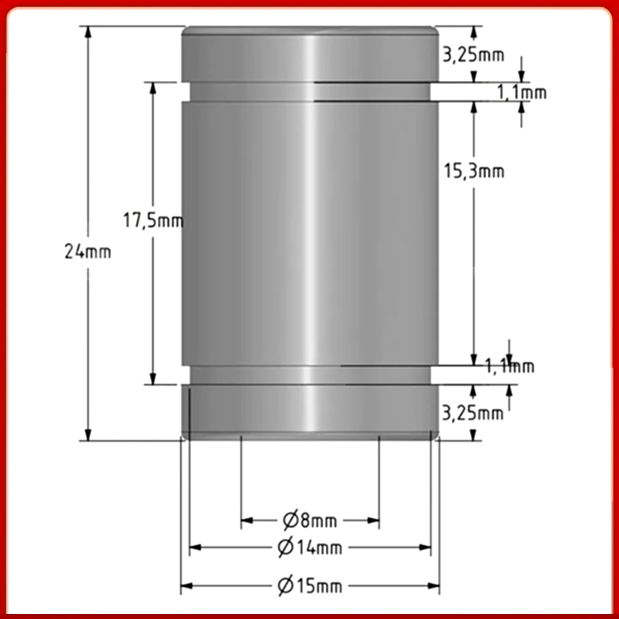 Lm8Uu Bearing - Reprap 3D Printer Replacement Linear Bearing