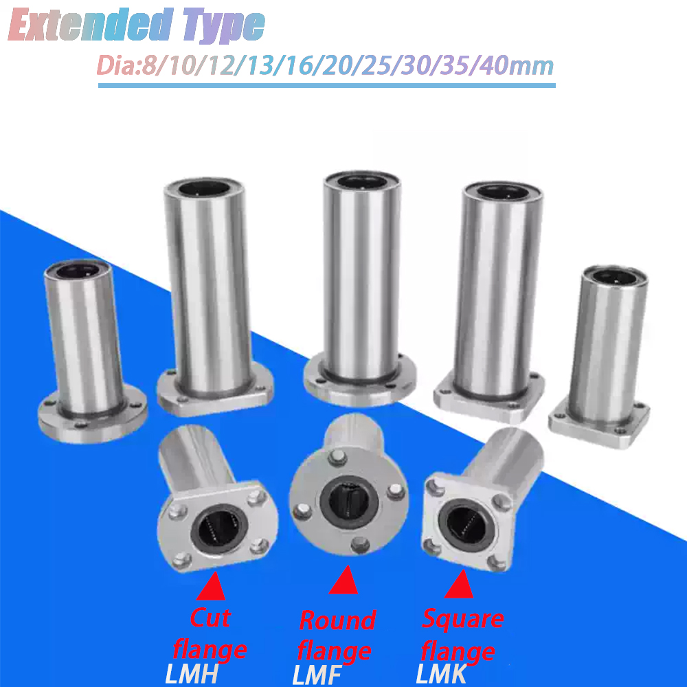 Linear Rod 8Mm - 1Pcs LMF/LMH/LMK8/10/12/13/16/20/25/30/35/40 Flange Embedded Guide Linear