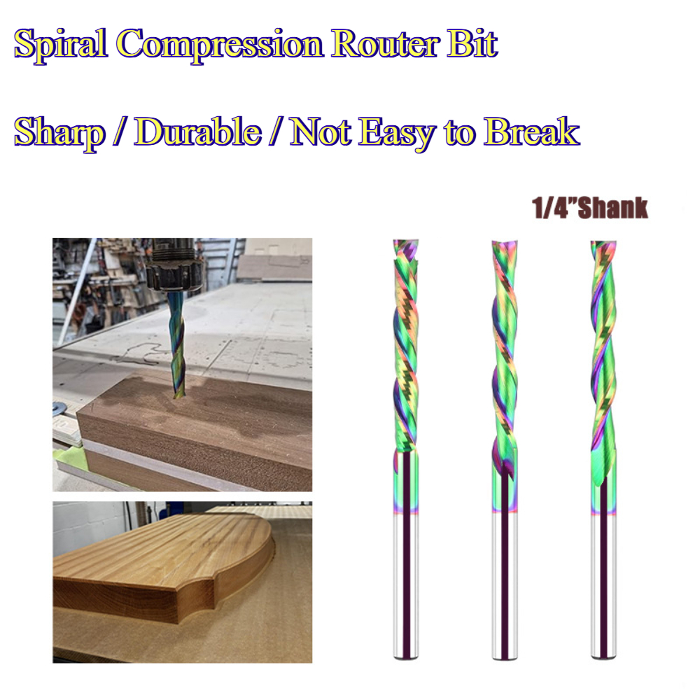 Carbide End Mill - Spiral Compression Router Bit Coating Tungsten