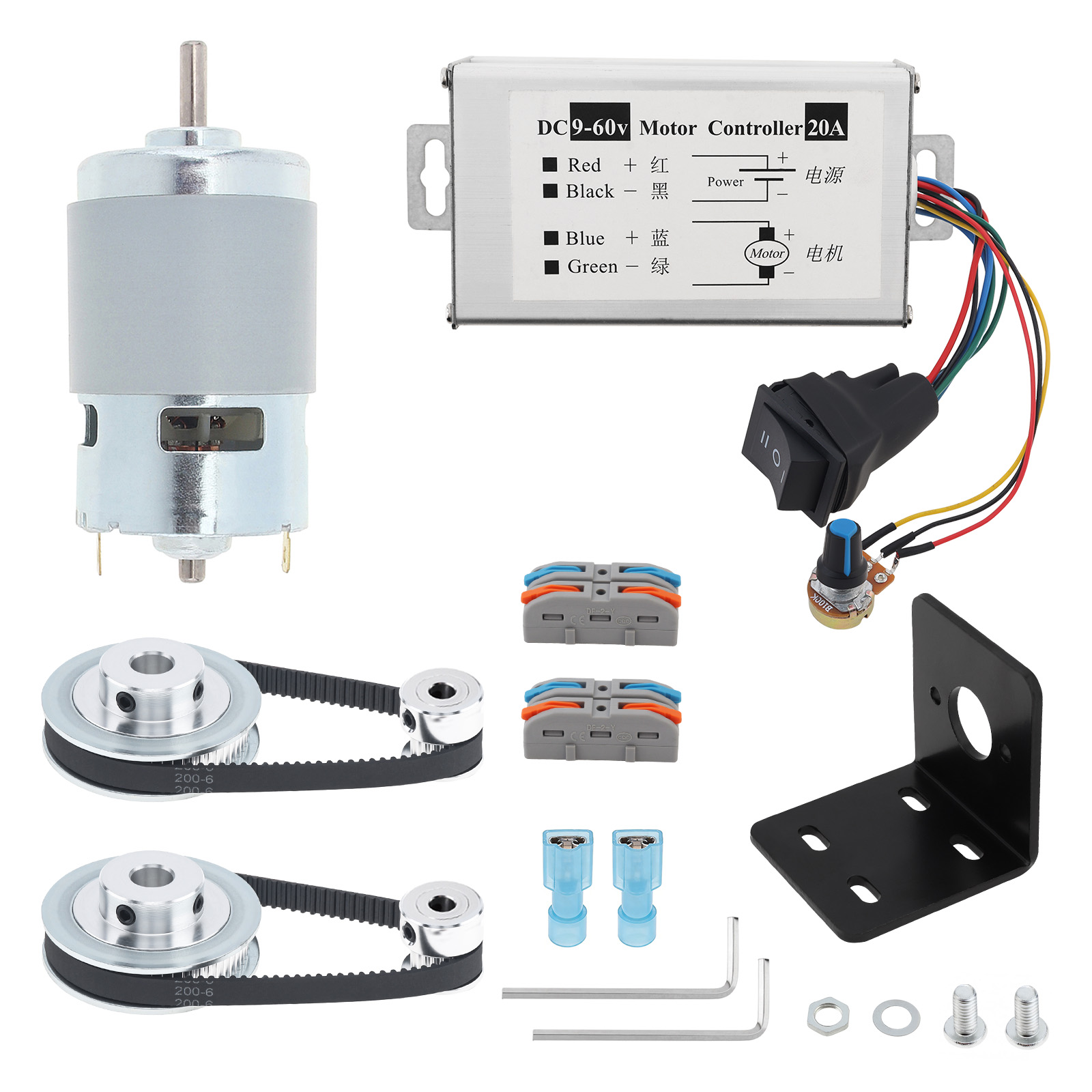 12V-24V 775 Electric DC Motor  - Gt2 Pulley recension och pris