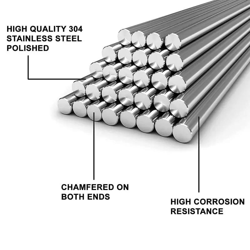 10/25Pc Stainles Steel Solid R - Linear Rod 8Mm recension och pris