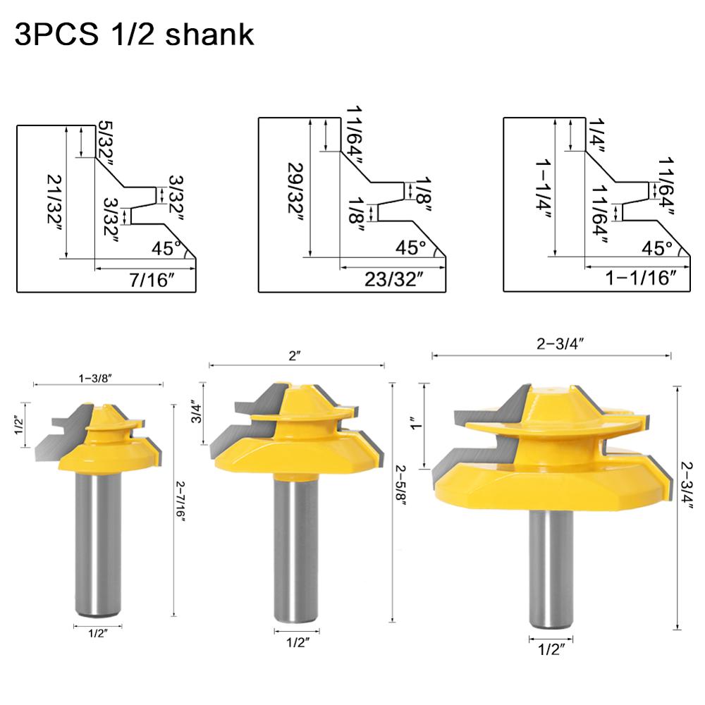 12mm 1/2' Shank Miter 45 Degre - End Mill Set recension och pris