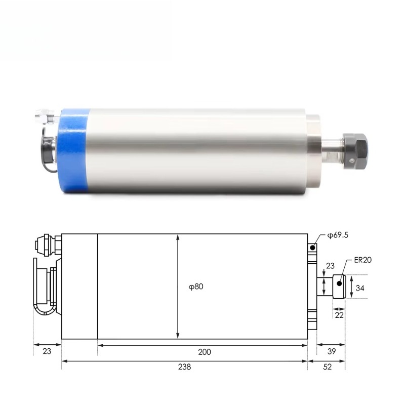 2.2KW ER20 Water Cooled Spindl - Water Cooled Spindle recension och pris