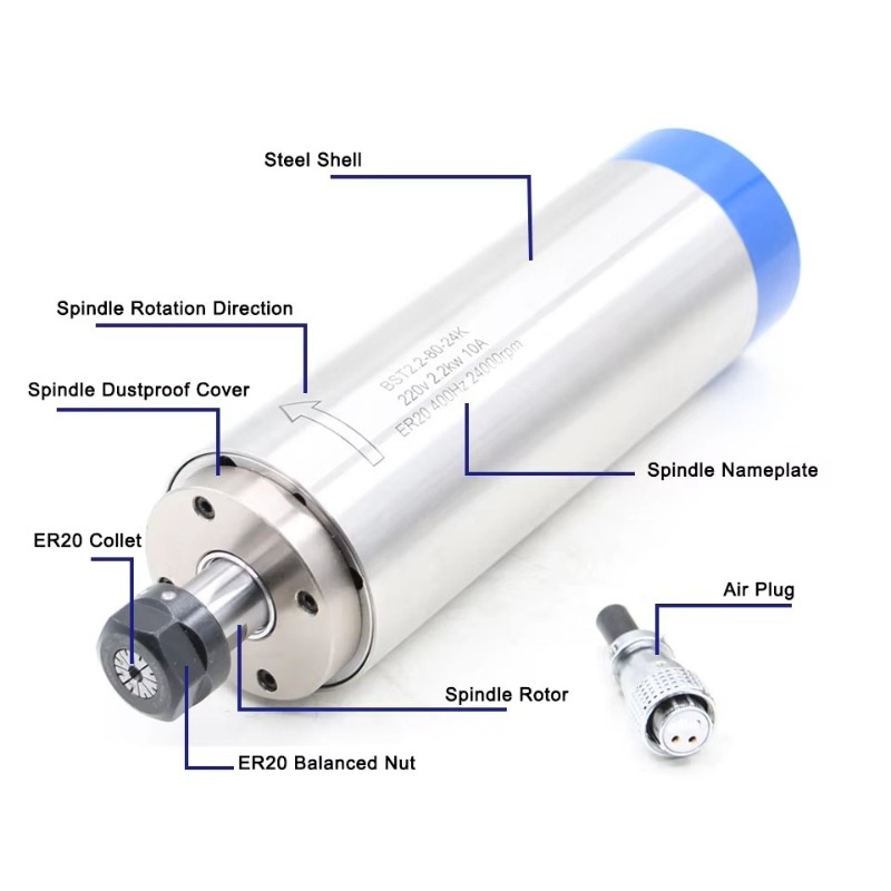 2.2KW ER20 Water Cooled Spindl - Water Cooled Spindle recension och pris