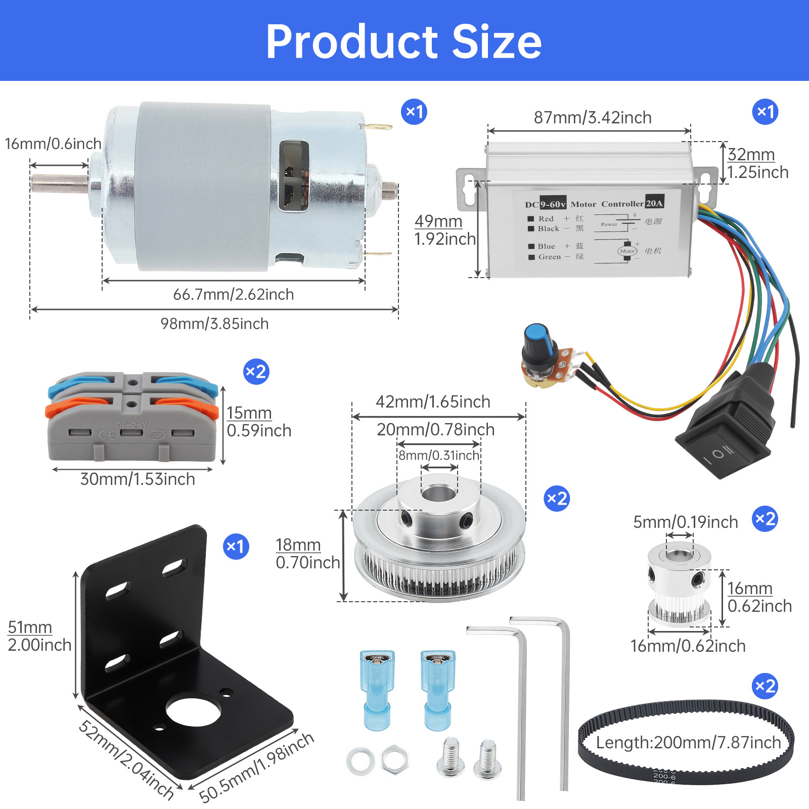12V-24V  775 DC Electric Motor - Gt2 Pulley recension och pris