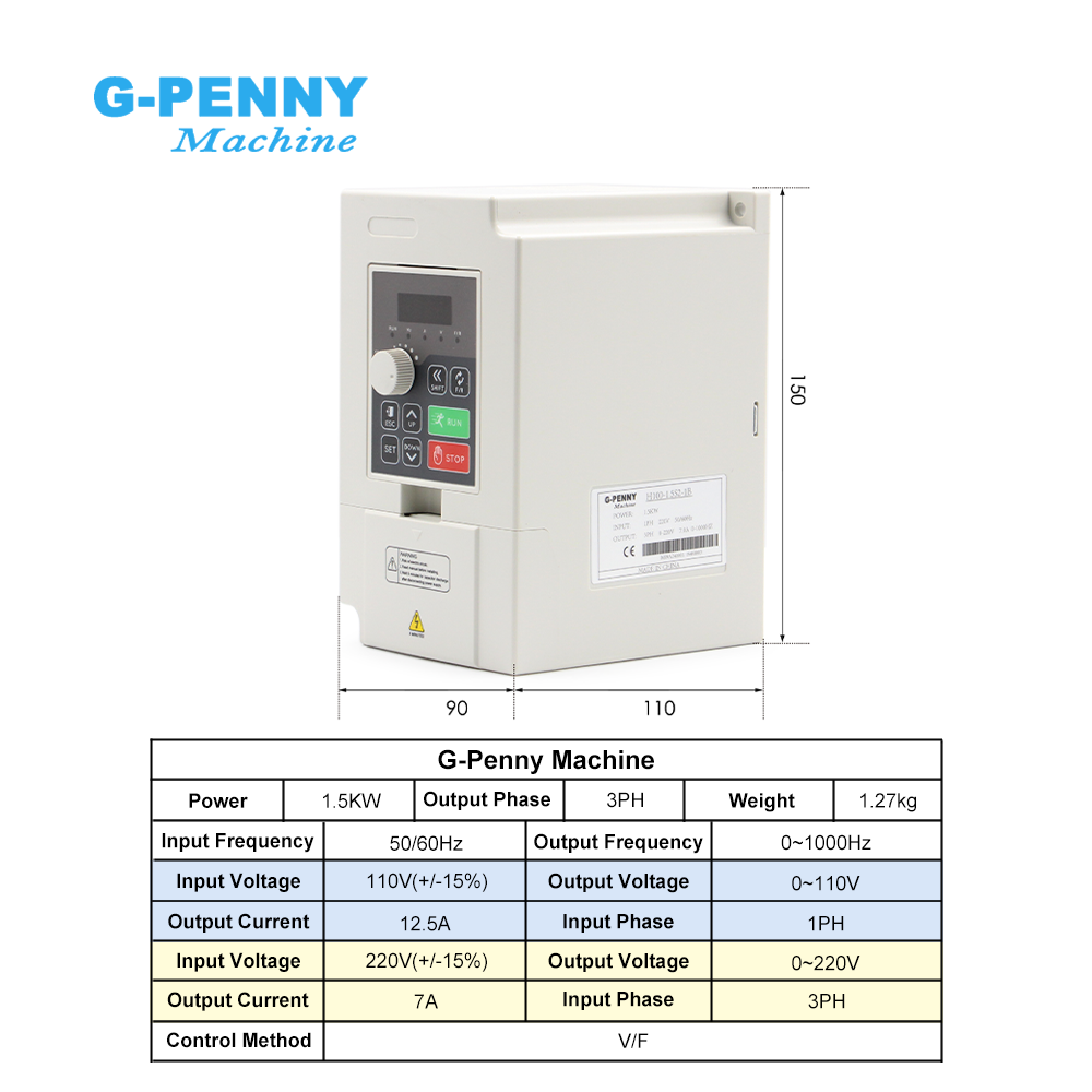 G-Penny CNC 1.5KW ER16 65mm 4  - Water Cooled Spindle recension och pris