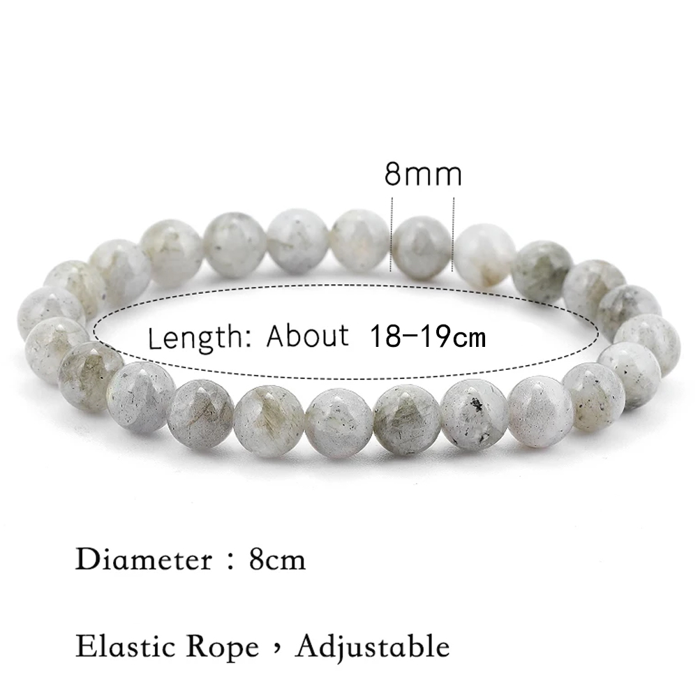 8mm Gray Labradorite Bead Brac - Coupling 8Mm recension och pris