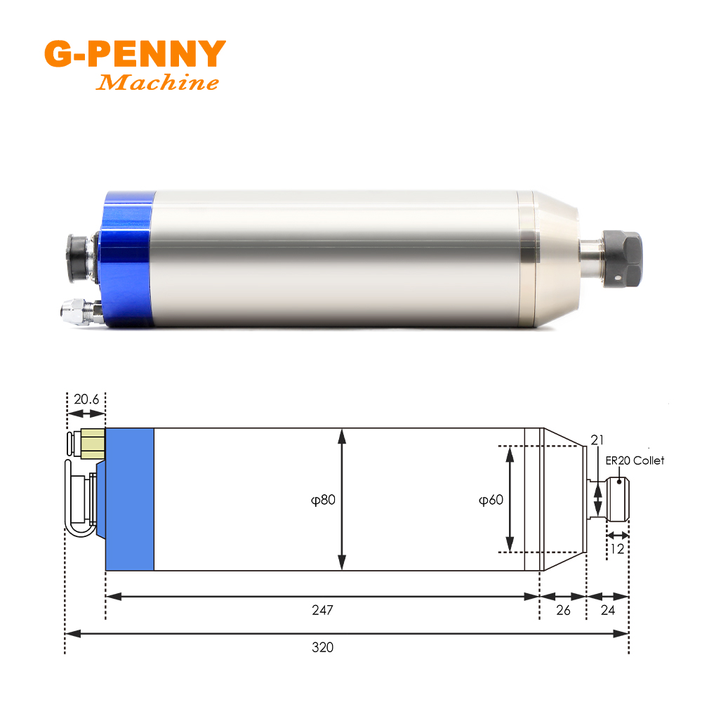G-PENNY 2.2KW ER20 Metal Water - Water Cooled Spindle recension och pris