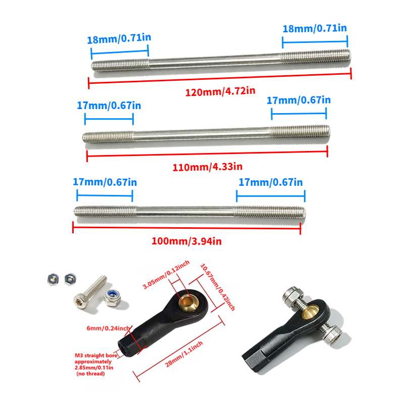 Set including 2 M3 plastic bal - Ball Screw recension och pris