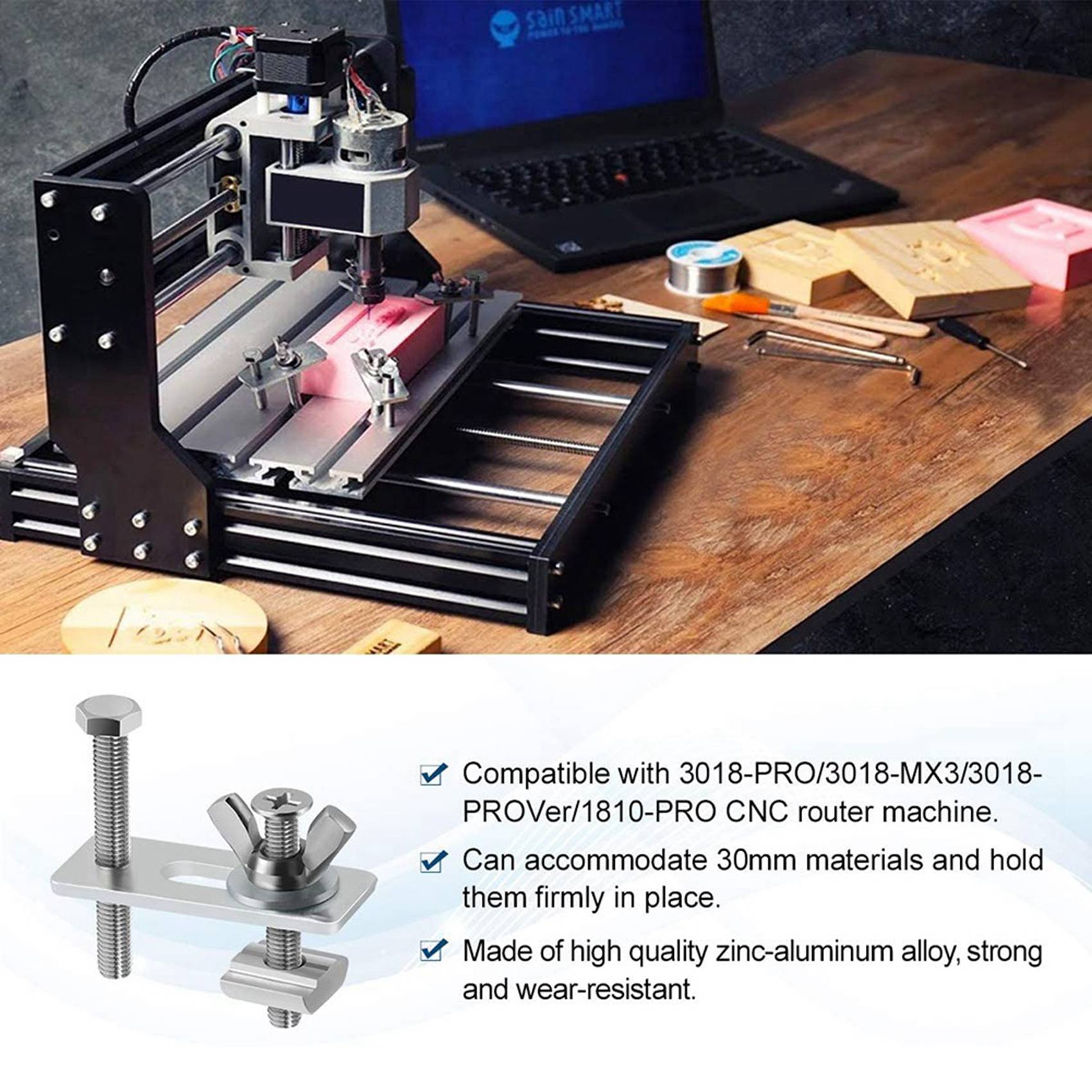A19F-8 Pack T-Track Clamp,Mini - 3018 Cnc recension och pris
