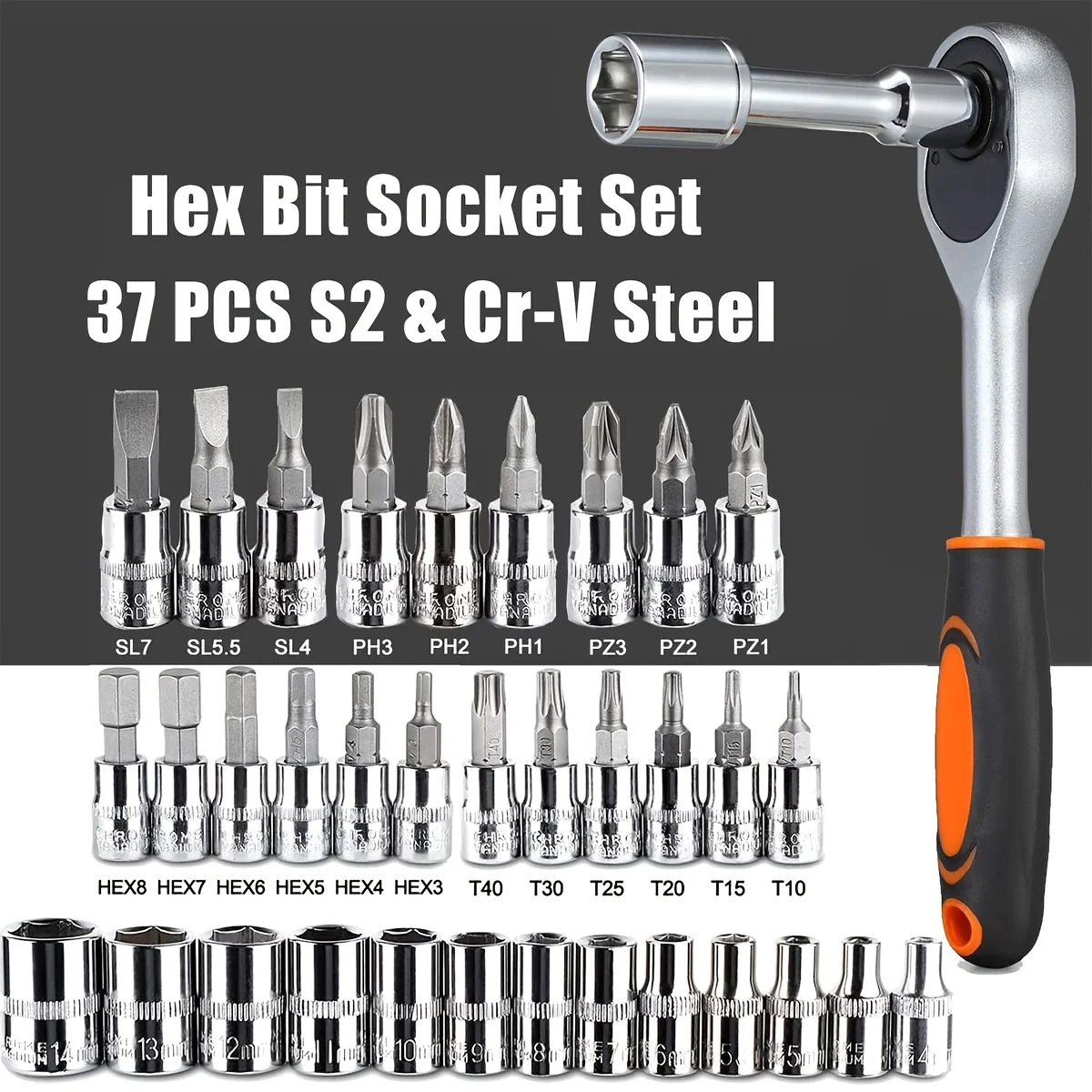 46pc Drive Socket Set 1/4 inch - Cnc Bits recension och pris