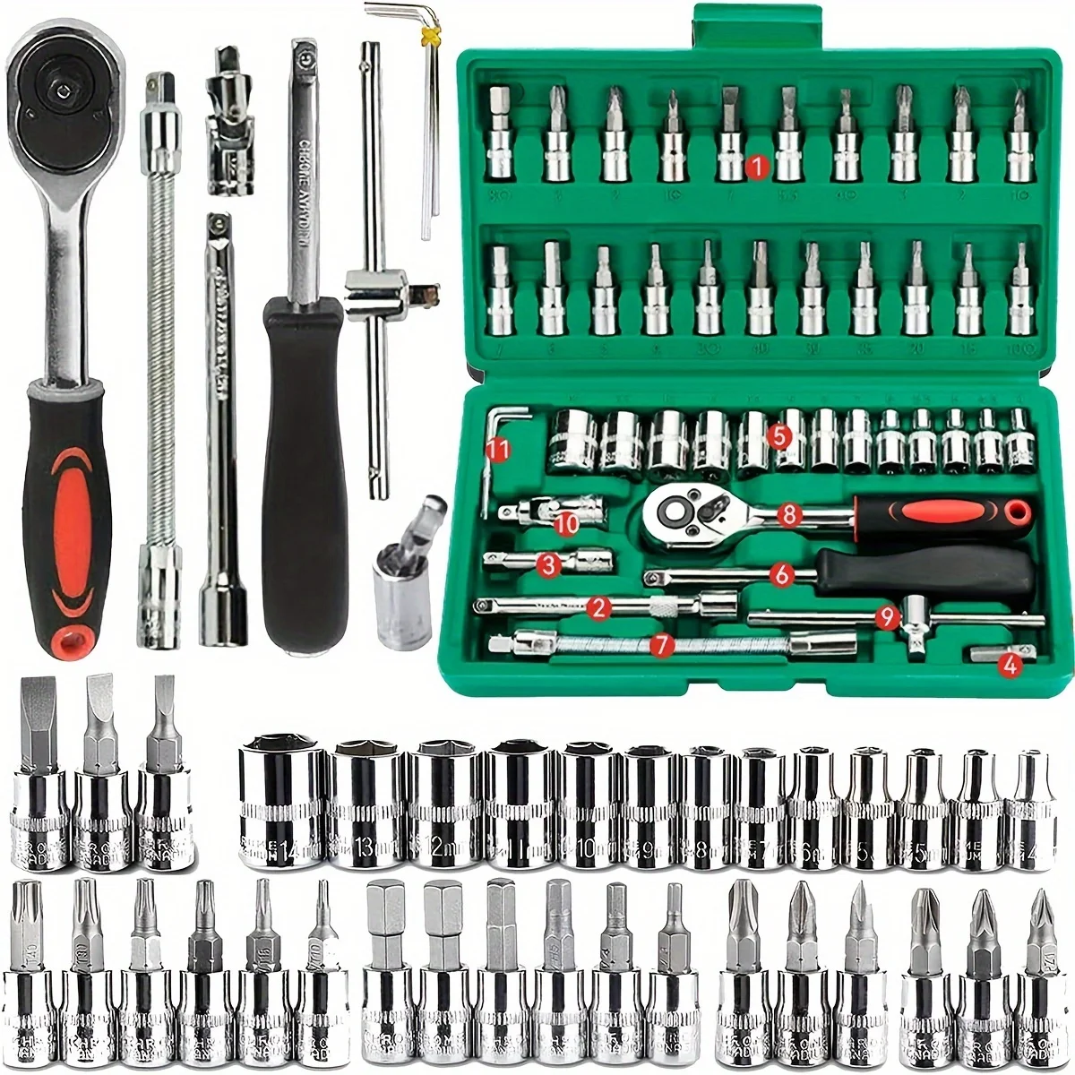 46pc Drive Socket Set 1/4 inch - Cnc Bits recension och pris