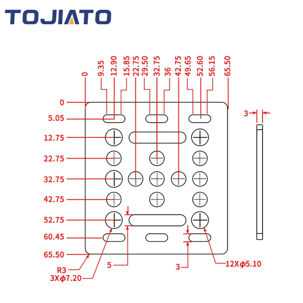 Tojiato V Gantry Plate X-Axis  - V Slot Wheel recension och pris