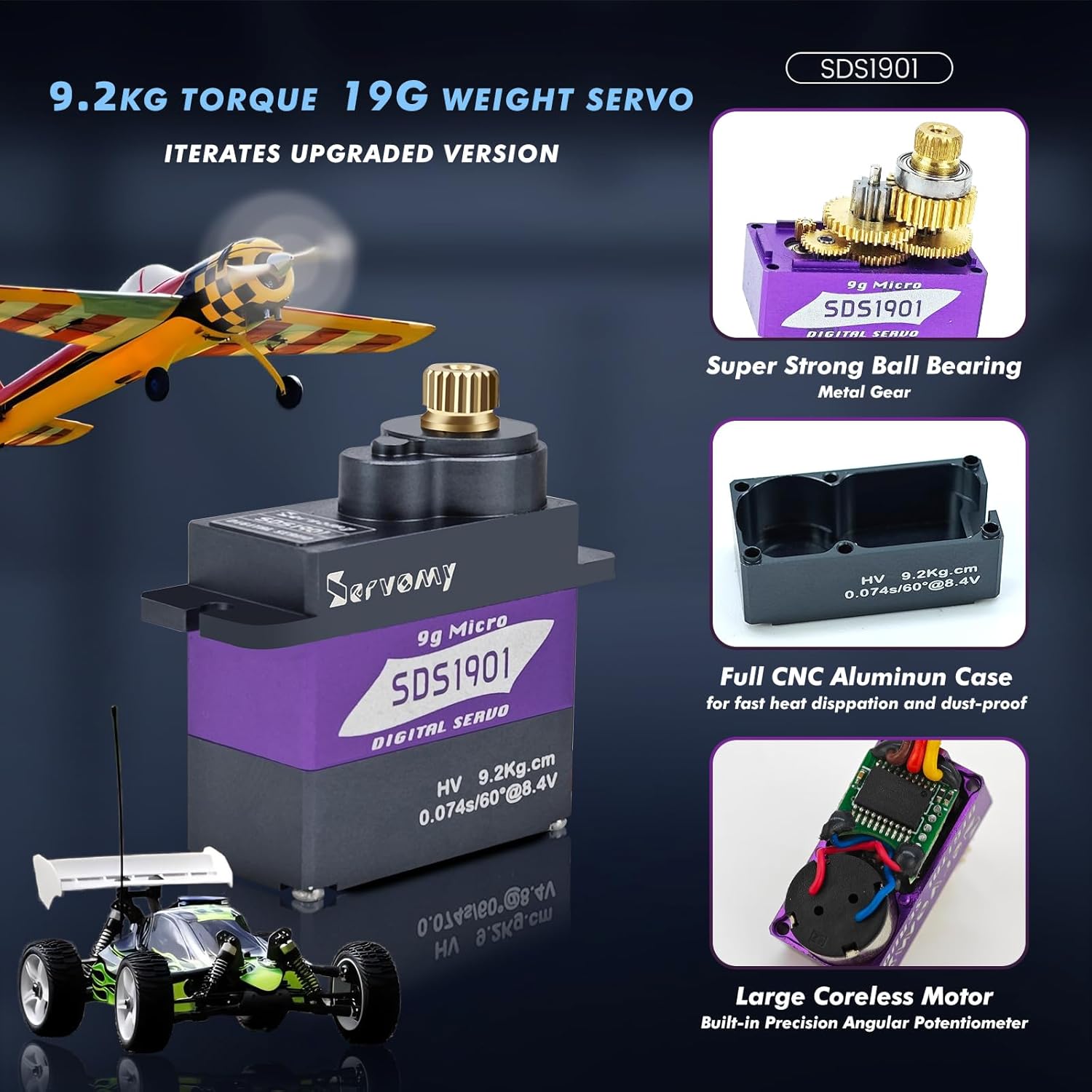 SERVOMY-SDS1901 Digital 9G Mic - Servo 9G recension och pris