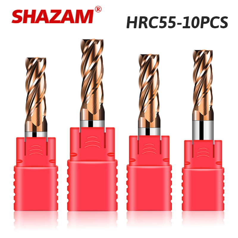 SHAZAM HRC55 4-Flute Flat End  - End Mill Set recension och pris