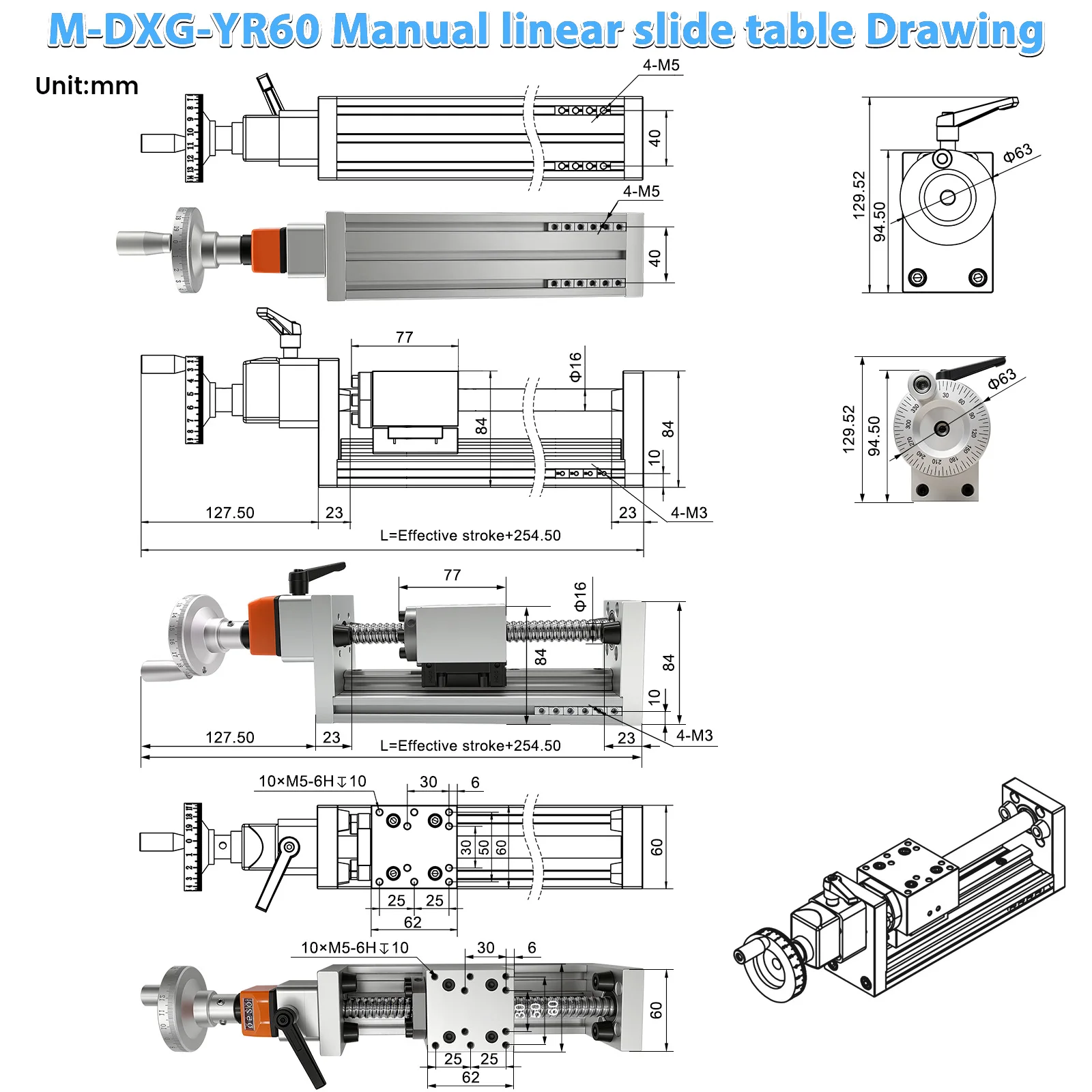 60KG Load Manual Linear Guide  - Linear Rail recension och pris