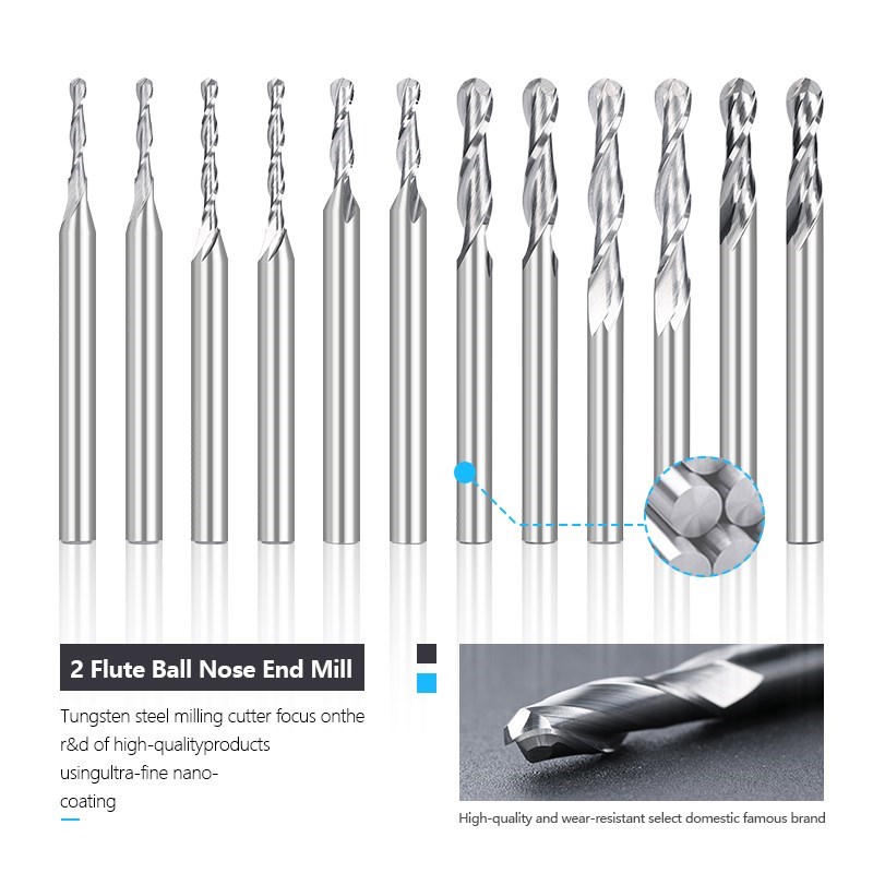 XCAN 3.175 Shank Ball Nose Mil - End Mill Set recension och pris